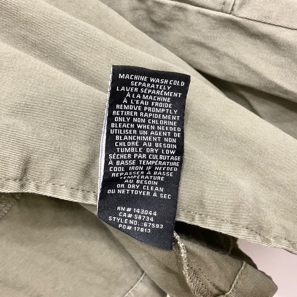 7 For All Mankind Women's Sz L Khaki Green Jacket 100% Cotton - Picture 12 of 12